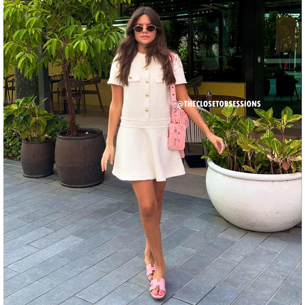 ZARA Cream Tweed A-Line Mini Dress NWT Old Money Size M - Picture 14 of 16